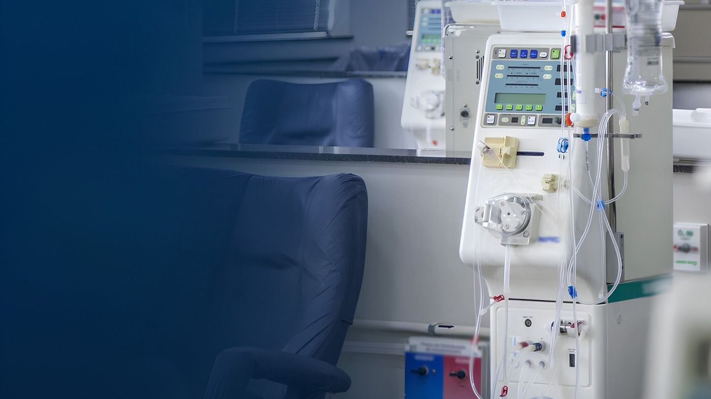 Dialysis station in a clinical setting